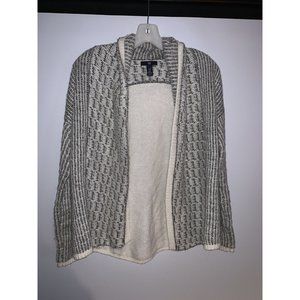 Gap Womens Open Front Cardigan Sweater Size XS Extra Small Oversize Gray White